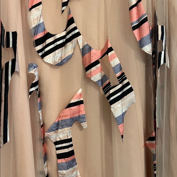 Anthropologie Pink and Blue A-Line Skirt - Picture 2 of 5